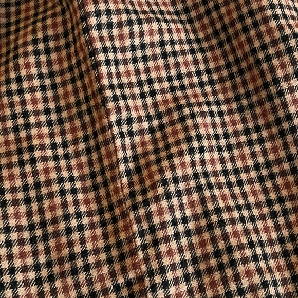 SOLD Vintage Checkered/ Gingham brown made in Japan midi wool skirt - Picture 4 of 6